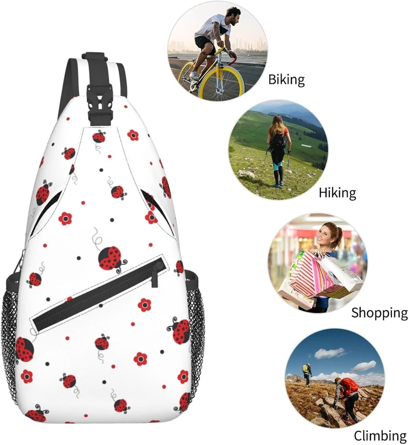 Dinosaur Crossbody Bags Men Cross Chest Bag Women Adjustable Sling Backpack Shoulder Bag
