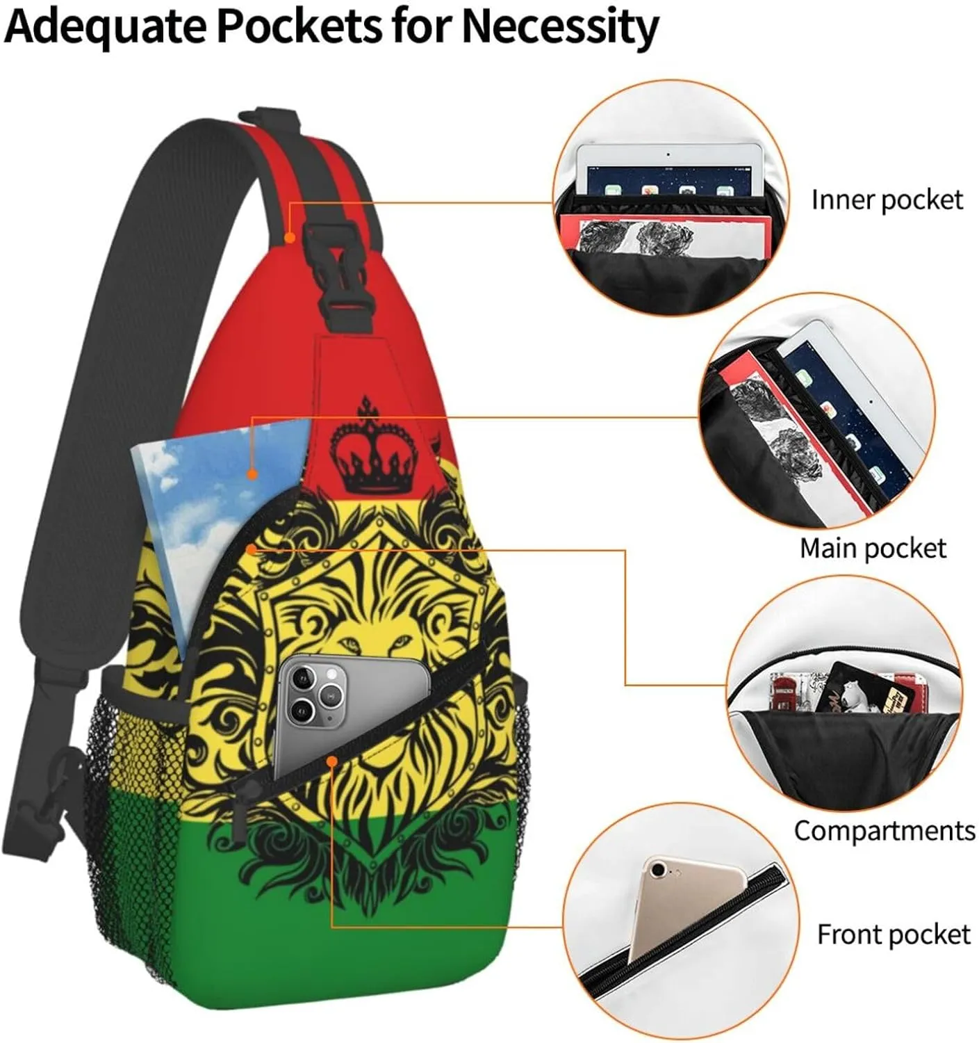 Dinosaur Crossbody Bags Men Cross Chest Bag Women Adjustable Sling Backpack Shoulder Bag