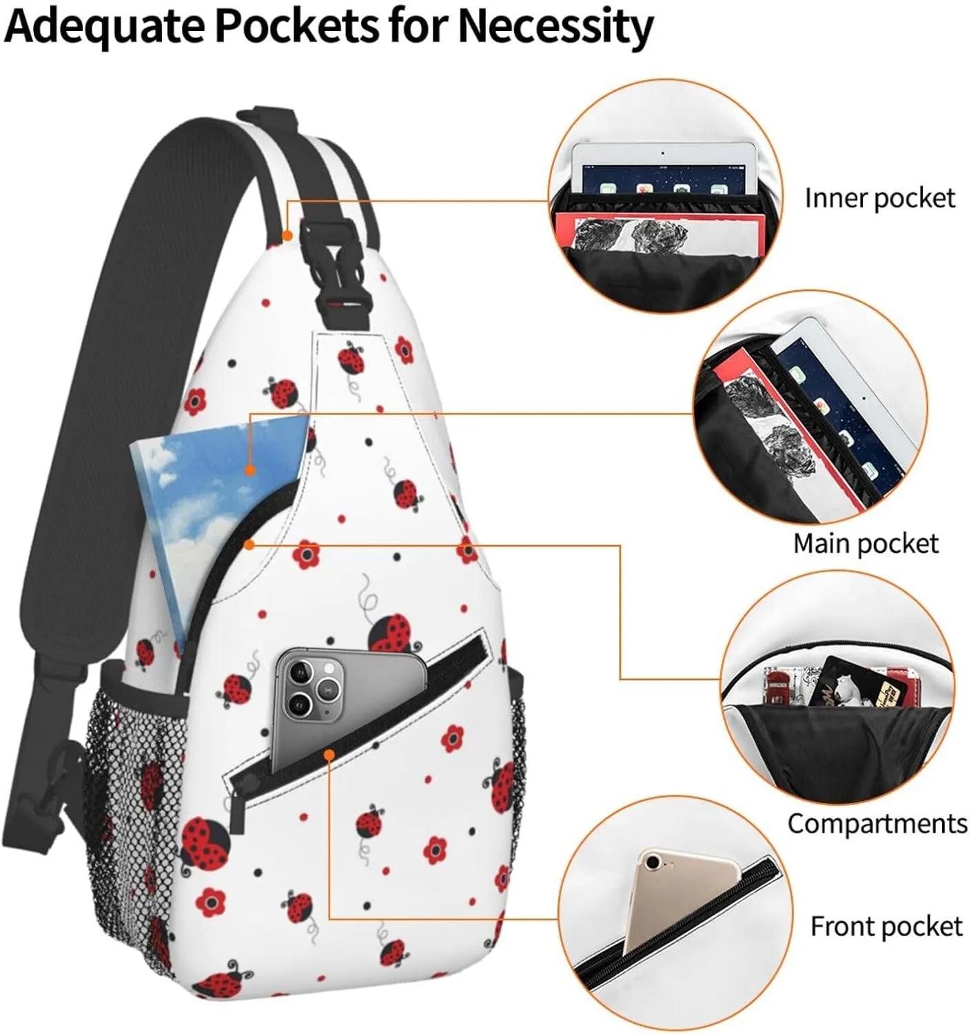 Dinosaur Crossbody Bags Men Cross Chest Bag Women Adjustable Sling Backpack Shoulder Bag