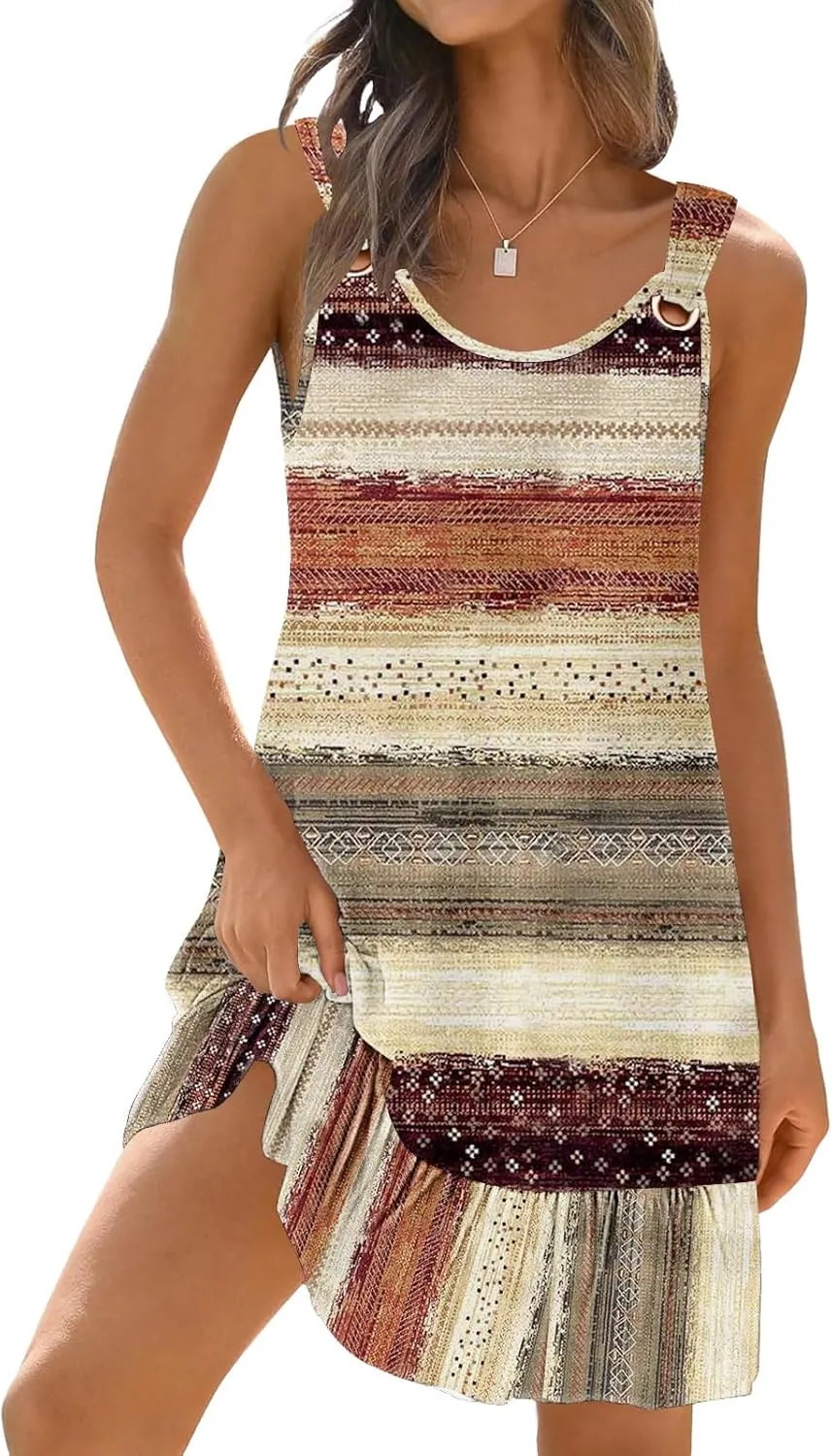 Disamer Womens Sundresses 2025 Vacation Beach Dresses Swimsuit Cover Ups Sleeveless Button Down Spring Sun Summer Dress