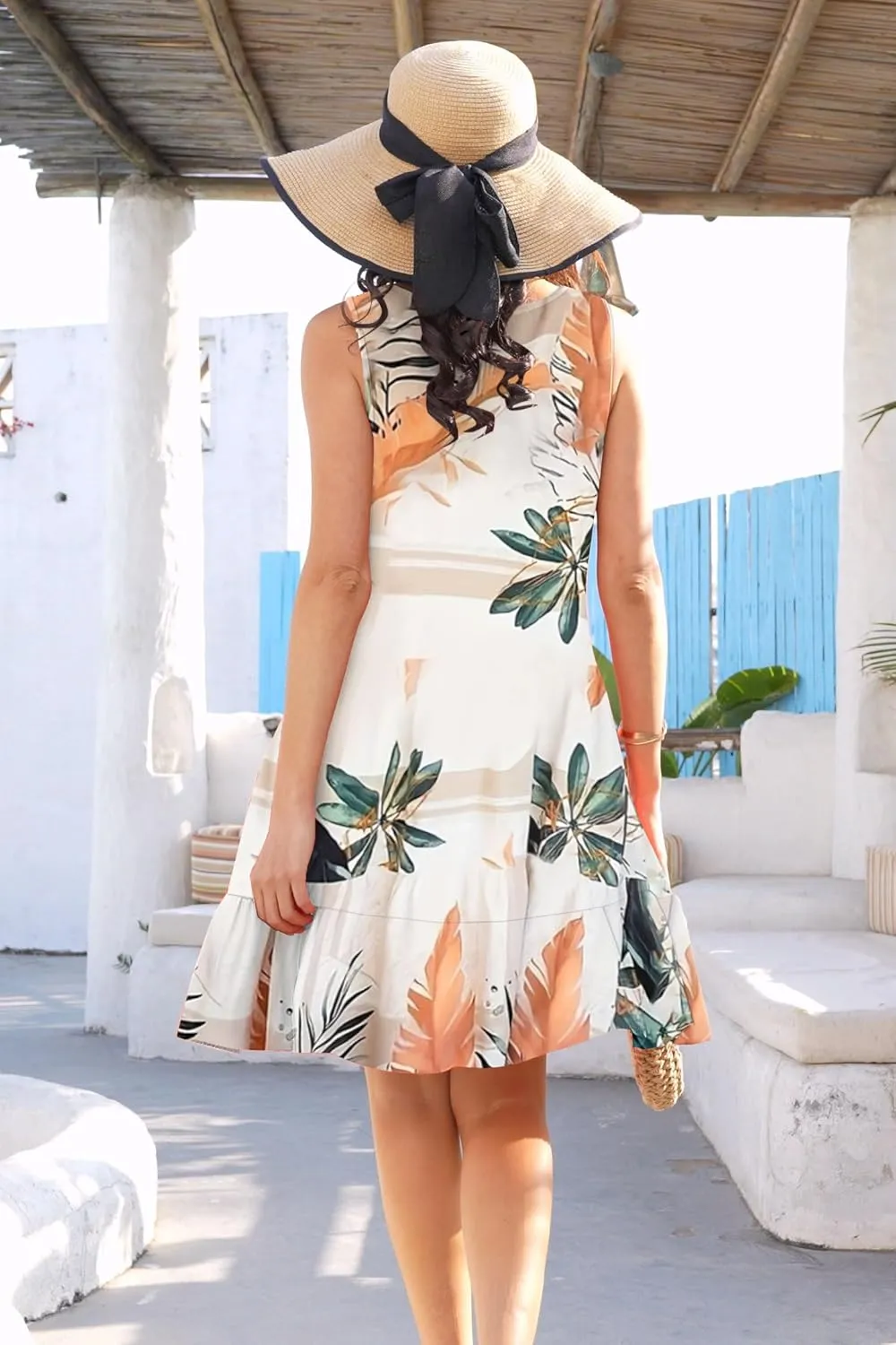 Disamer Womens Sundresses 2025 Vacation Beach Dresses Swimsuit Cover Ups Sleeveless Button Down Spring Sun Summer Dress