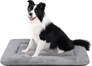 Dog Crate Bed Pad Mat for Medium/Large Sized Dog Washable, with Non Skid Bottom Kennel Cage Pad Mat Light Grey 36 Inch