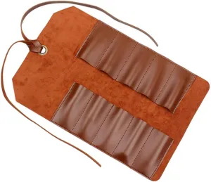 DOITOOL Gadgets Tool Bags Leather Tool Roll Up Bag Vintage Woodworking Tool Pouch Wrench Roll Chisel Bag 10 Slots Craft Tool Organizer for Mechanic Carpenter Brown Makeup Canvas