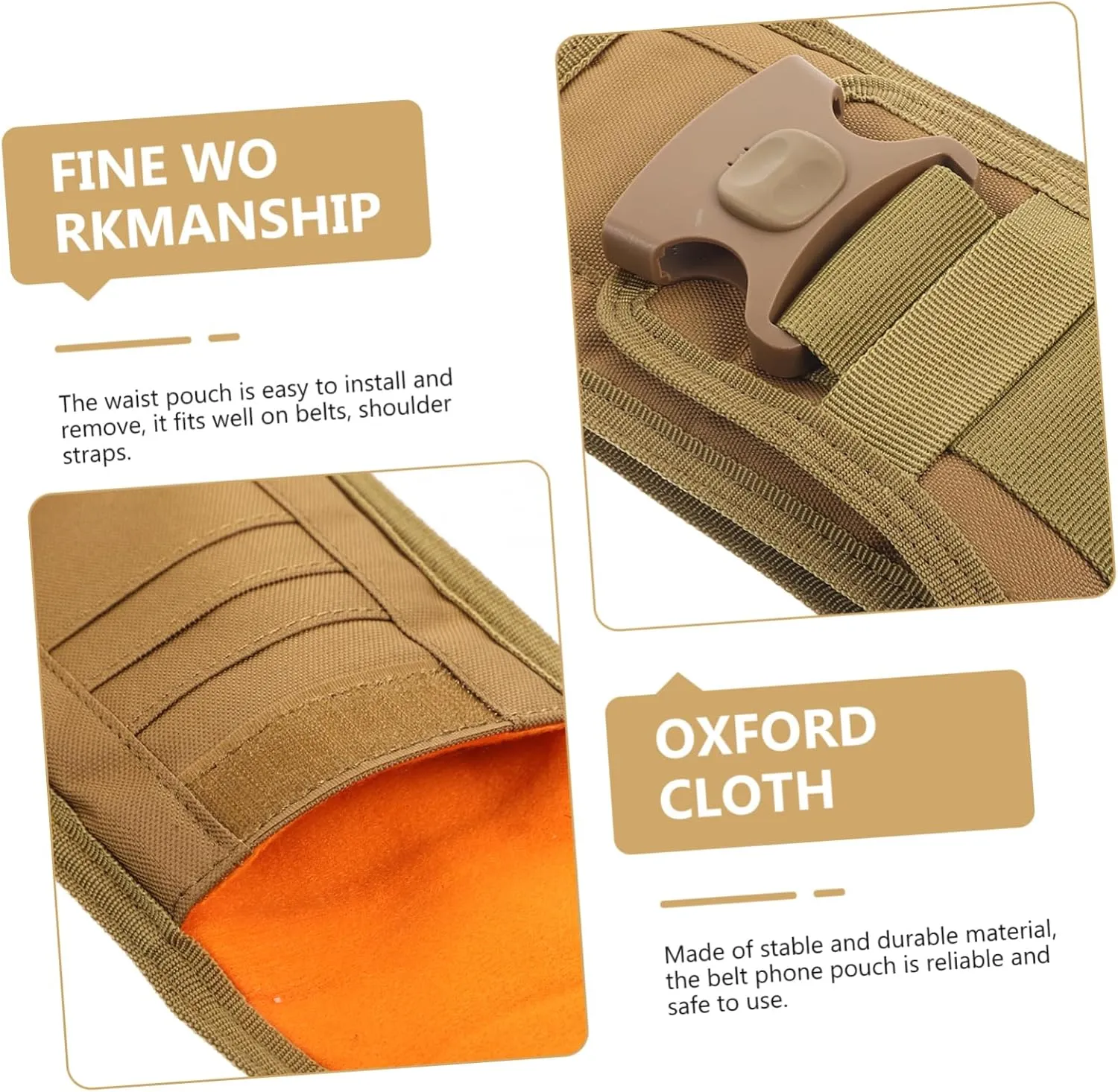 DOITOOL Multifunctional Multi-Pocket Waist Bag for Outdoor Phone Holder Belt Bag Cell Phone Pouch Hiking Waist Pack