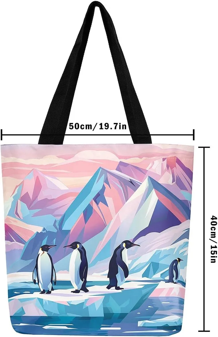 Dolphin Canvas Tote Bag,Nautical Sea Animal Gym Bag,Tropical Coastal Reusable Cloth Cotton Bags