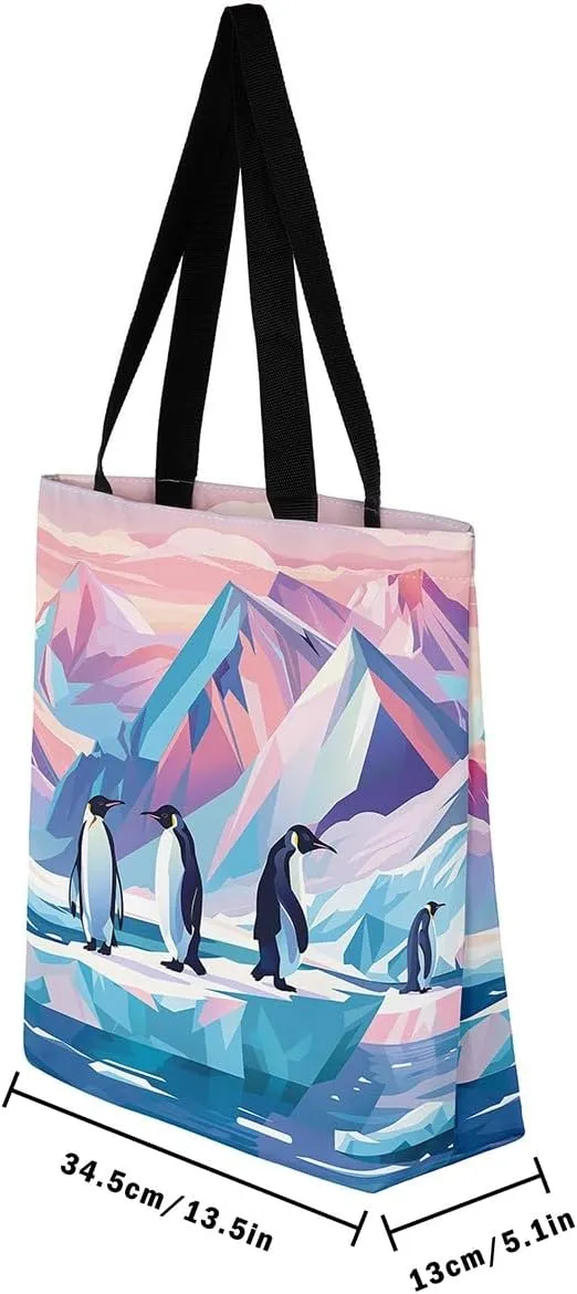 Dolphin Canvas Tote Bag,Nautical Sea Animal Gym Bag,Tropical Coastal Reusable Cloth Cotton Bags