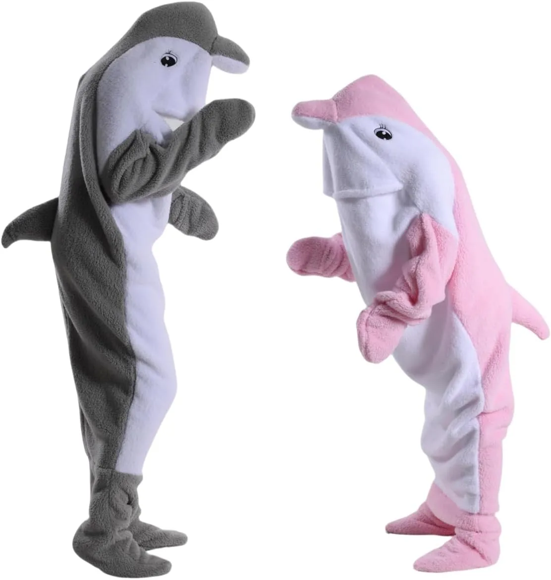 Dolphin Wearable Blanket Hoodie for Adults Kids Super Soft Cozy Dolphin Costume