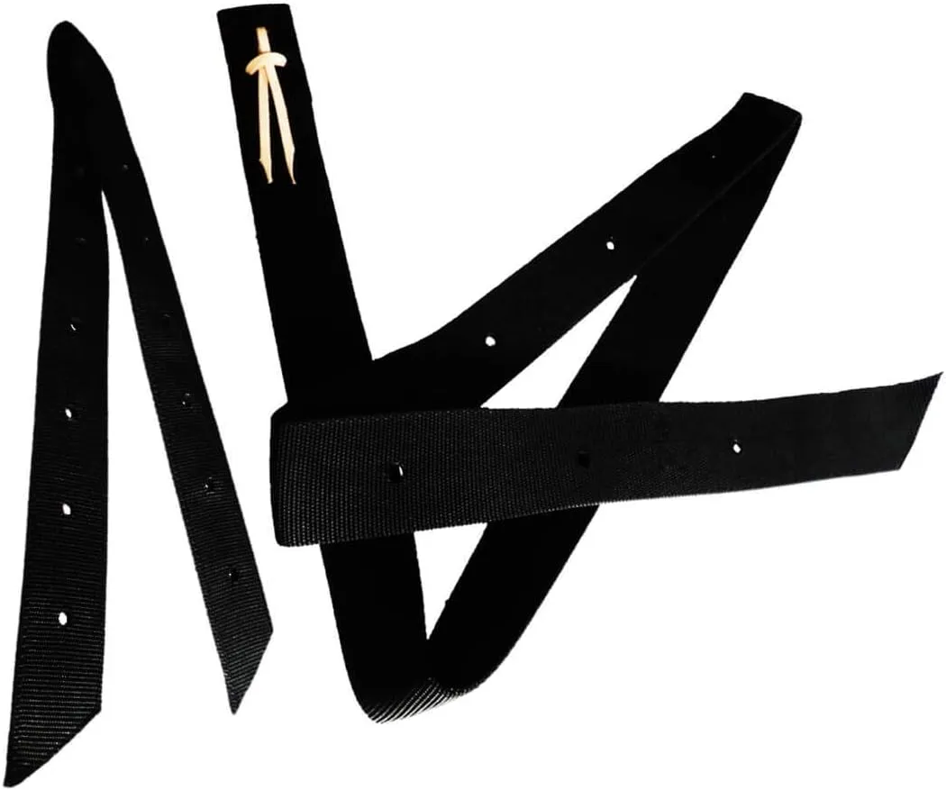Double Ply Black Nylon Cinch Strap and Off Billet Saddle Set