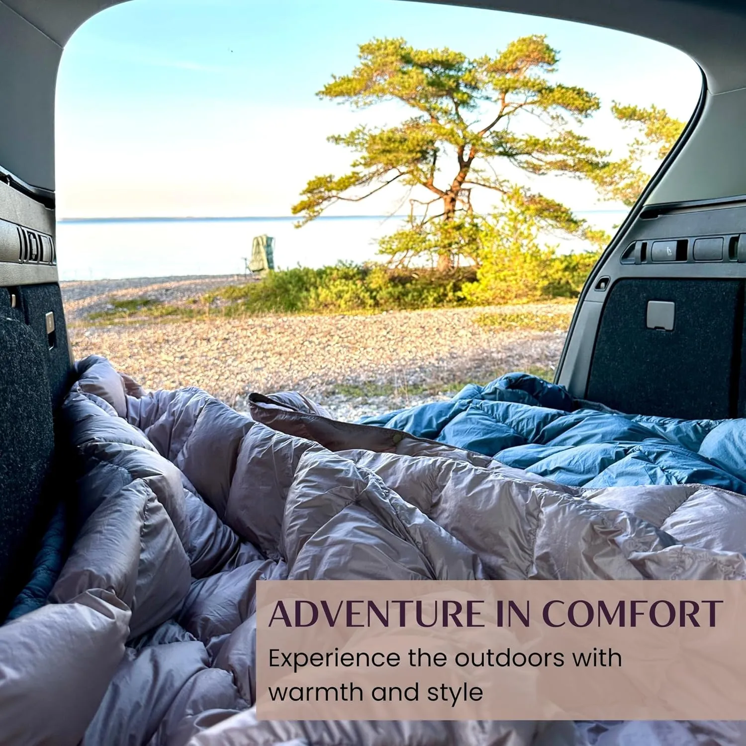 Down Camping Blanket with Footbox - Packable Warm Puffy Lightweight Camp Quilt - Water Resistant for Backpacking Hiking Travel – Compact Outdoor Throw Sleeping Blanket with Bag - 52x77