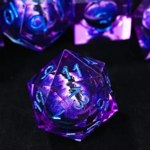 Dragon Eye DND Dice Set D&D 7 Pcs Resin Liquid Core Polyhedral RPG D&d Dice Set with Gift Box, Dungeons and Dragons Dice Set for Role Playing Table Game D20 D12 D10 D8 D6 D4 D%