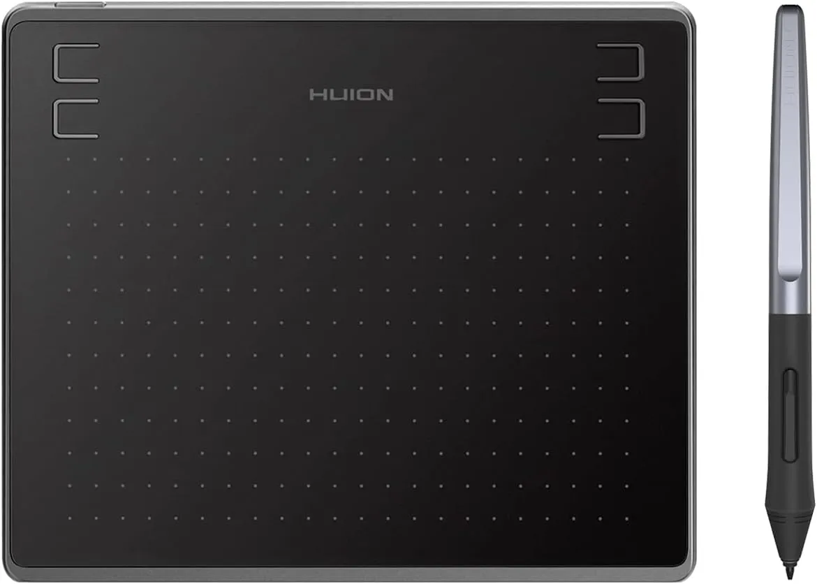Drawing Tablet HUION HS64 Beginner Graphics OSU Tablet with Battery-Free Stylus 8192 Pressure Sensitive for Digital Art, Painting & Design, Compatible with Windows, Mac, Android & Linux Black