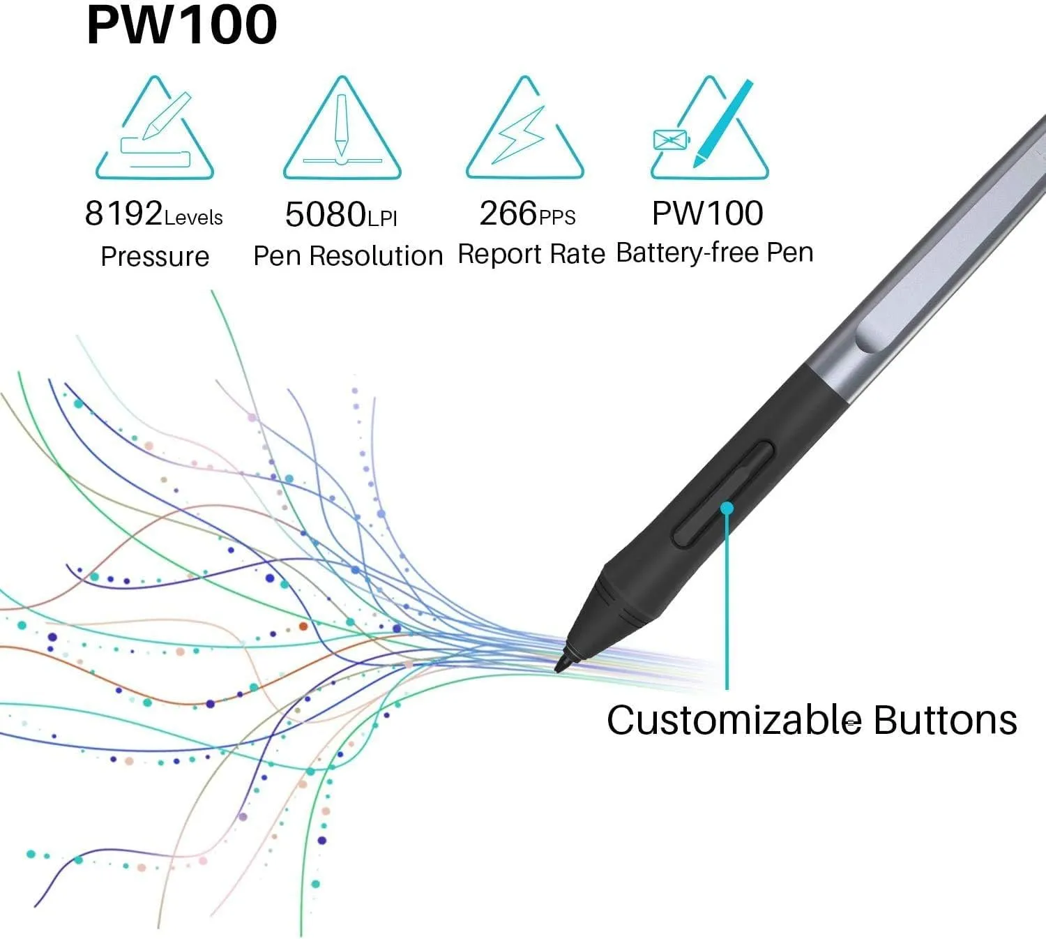 Drawing Tablet HUION HS64 Beginner Graphics OSU Tablet with Battery-Free Stylus 8192 Pressure Sensitive for Digital Art, Painting & Design, Compatible with Windows, Mac, Android & Linux Black