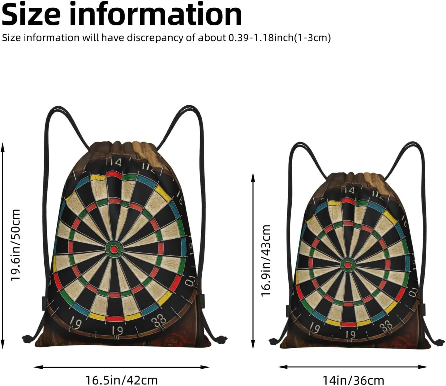 Drawstring Backpack Waterproof String Bag Dart Board Sport Gym Sackpack Lightweight Cinch Bag