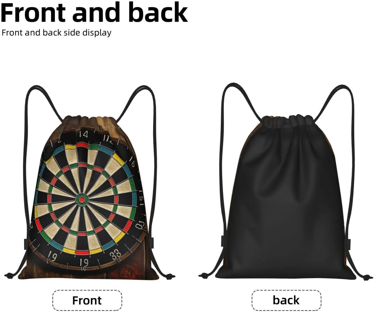 Drawstring Backpack Waterproof String Bag Dart Board Sport Gym Sackpack Lightweight Cinch Bag