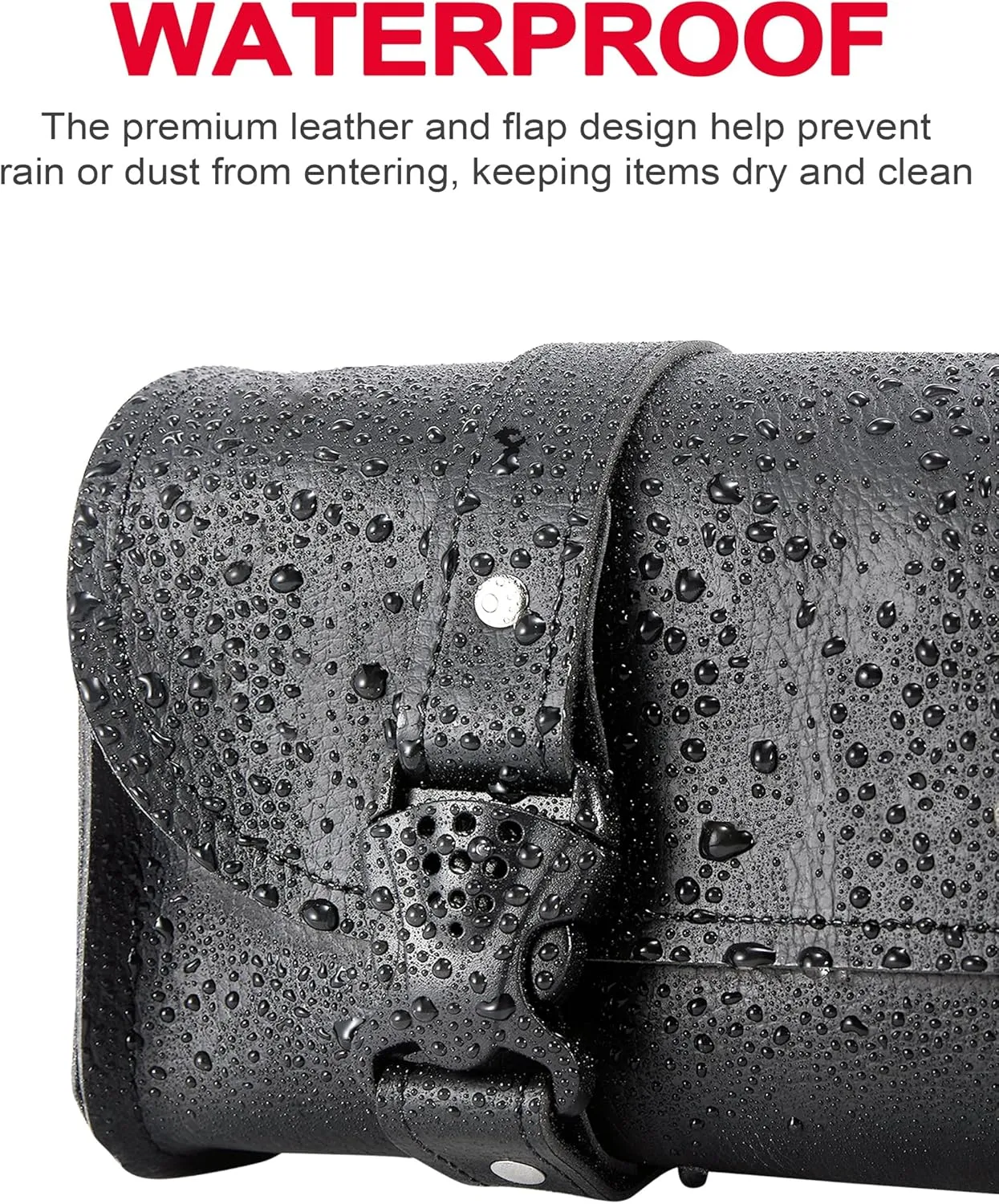 Dream Apparel PU Leather Motorcycle Fork Bag - Universal Black Handlebar Storage Pouch for Sissy Bar