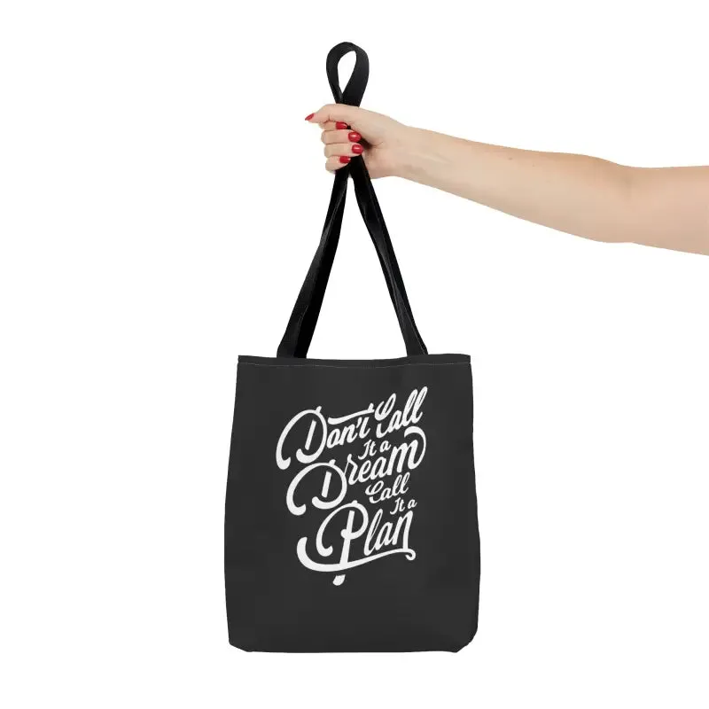 Dream Big Tote Bag with Inspirational Quote Charm