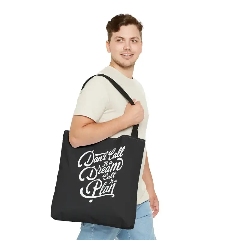 Dream Big Tote Bag with Inspirational Quote Charm