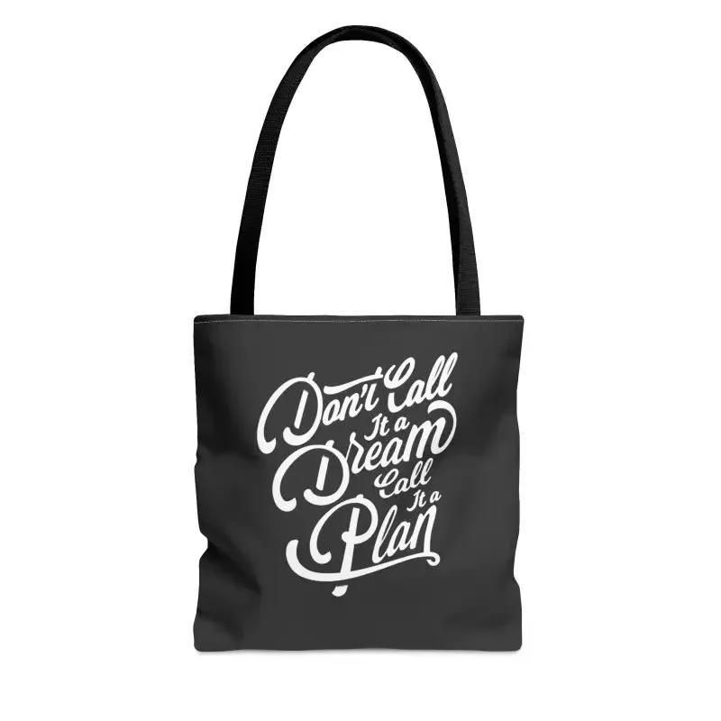Dream Big Tote Bag with Inspirational Quote Charm