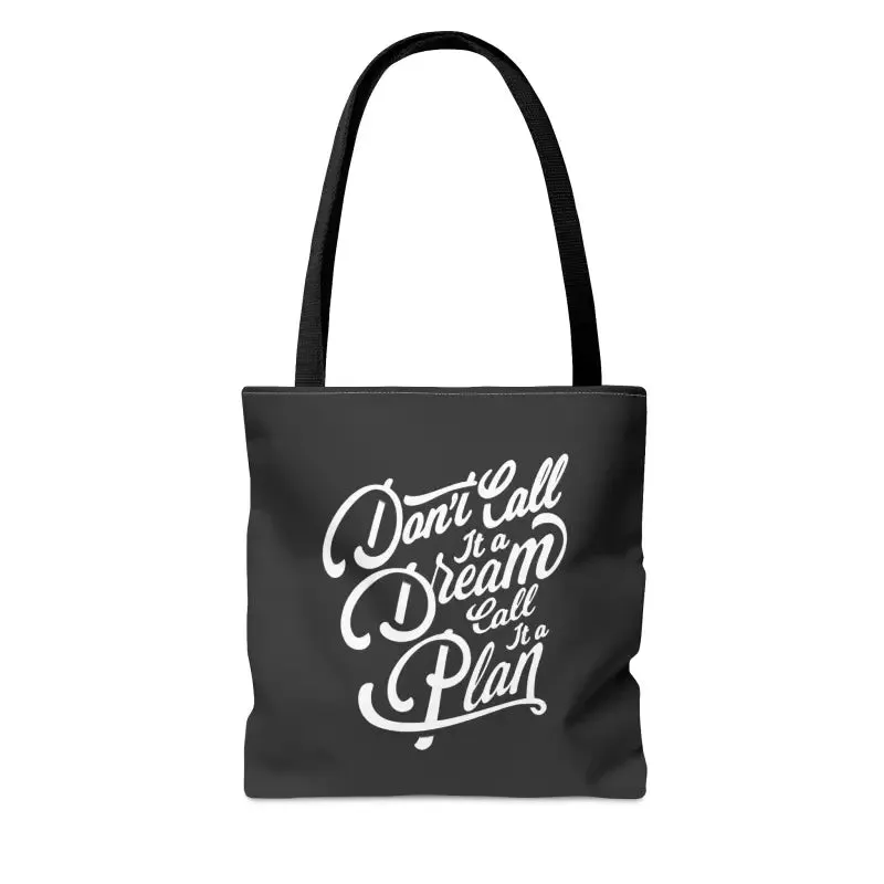 Dream Big Tote Bag with Inspirational Quote Charm