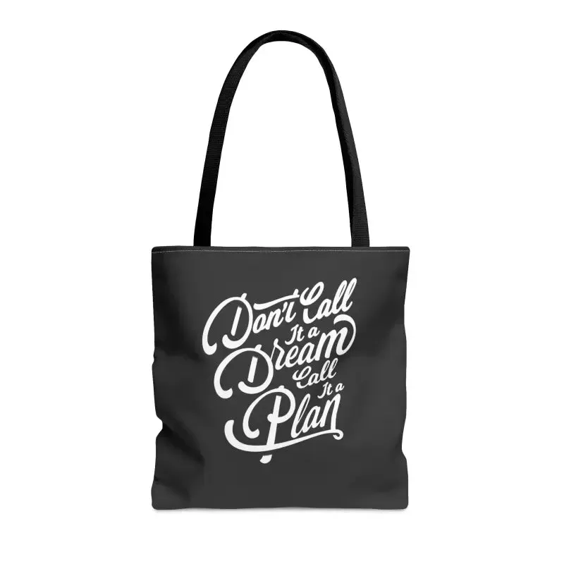 Dream Big Tote Bag with Inspirational Quote Charm