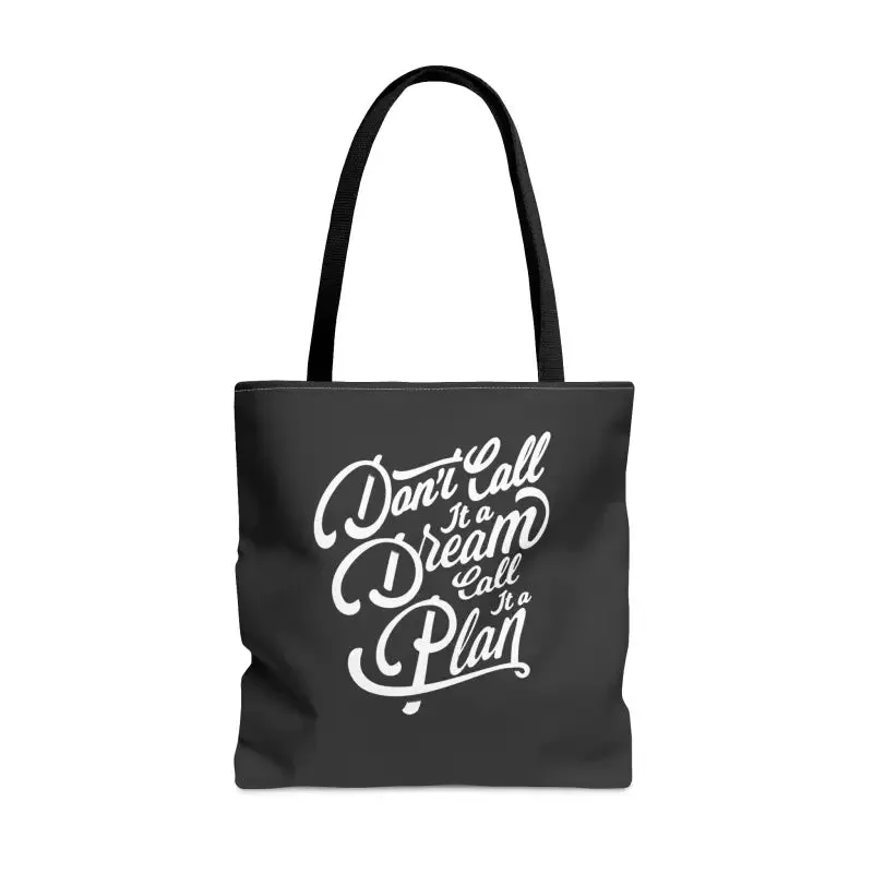 Dream Big Tote Bag with Inspirational Quote Charm