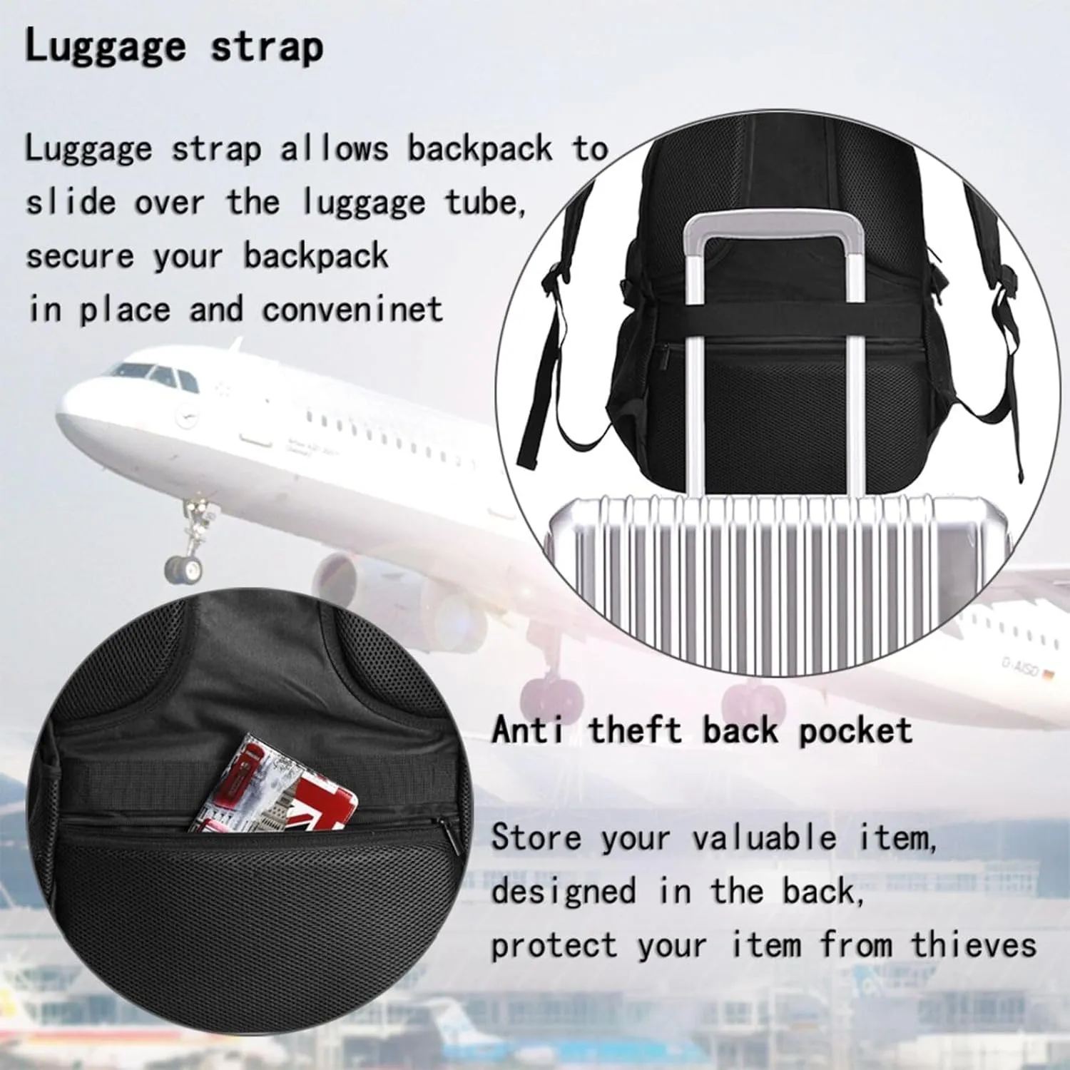 Ecuador American Flag Travel Backpacks Casual Backpack Large Capacity Laptop Rucksack Luggage Daypacks with USB Charging Port Multi-Pockets Bags for Hiking