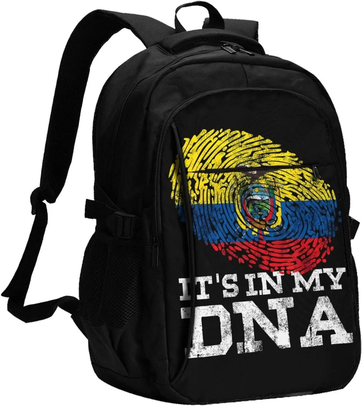 Ecuadorian Hispanic Ecuador Flag Travel Backpacks Casual Backpack Large Capacity Laptop Rucksack Luggage Daypacks with USB Charging Port Multi-Pockets Bags for Hiking