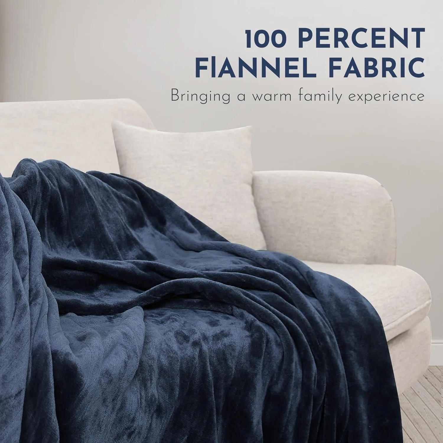 Electric Blanket Heated 72"x84" Full Size Flannel Heated Blanket with 4 Heating Levels & 10 Hours Auto Off, Machine Washable - Dark Blue