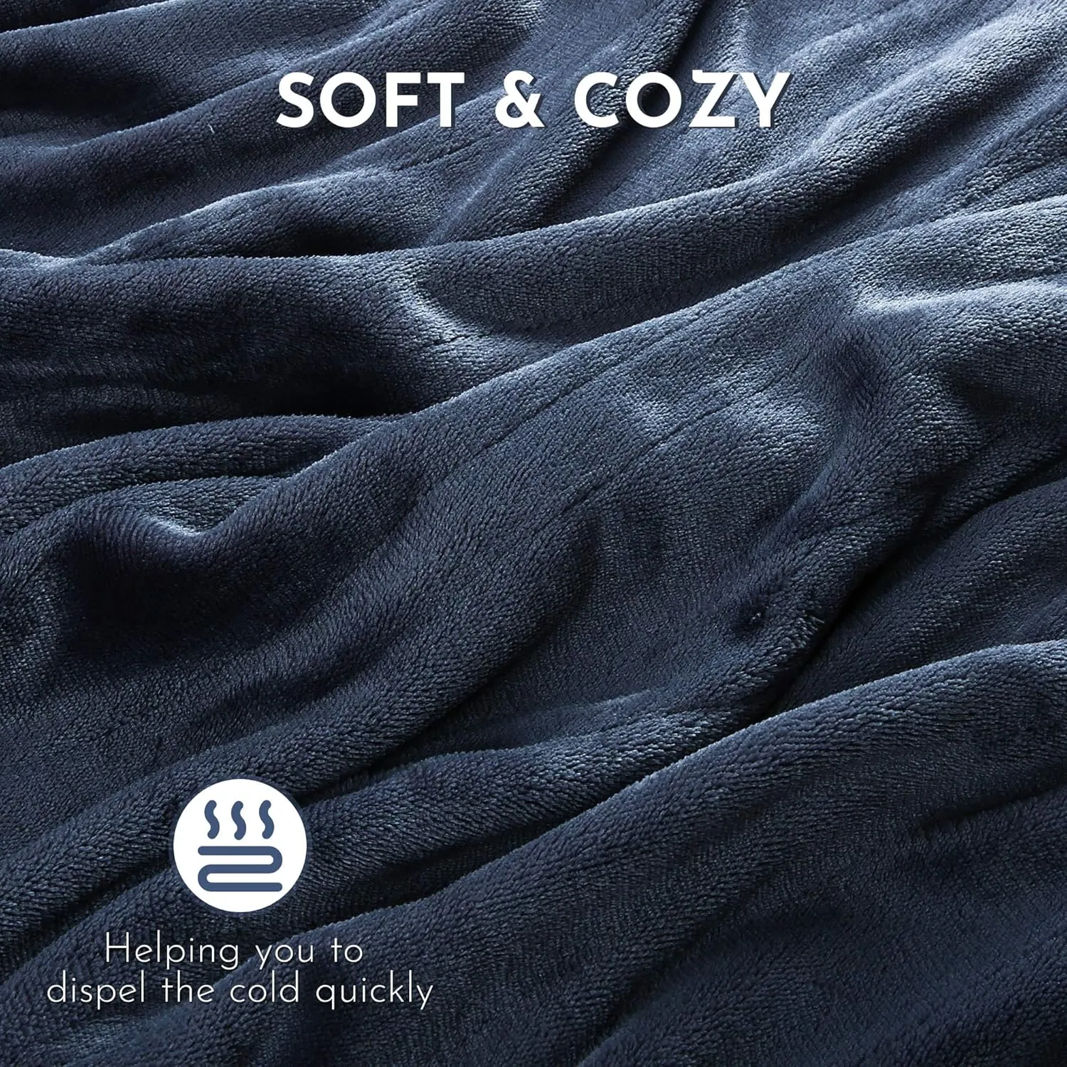 Electric Blanket Heated 72"x84" Full Size Flannel Heated Blanket with 4 Heating Levels & 10 Hours Auto Off, Machine Washable - Dark Blue
