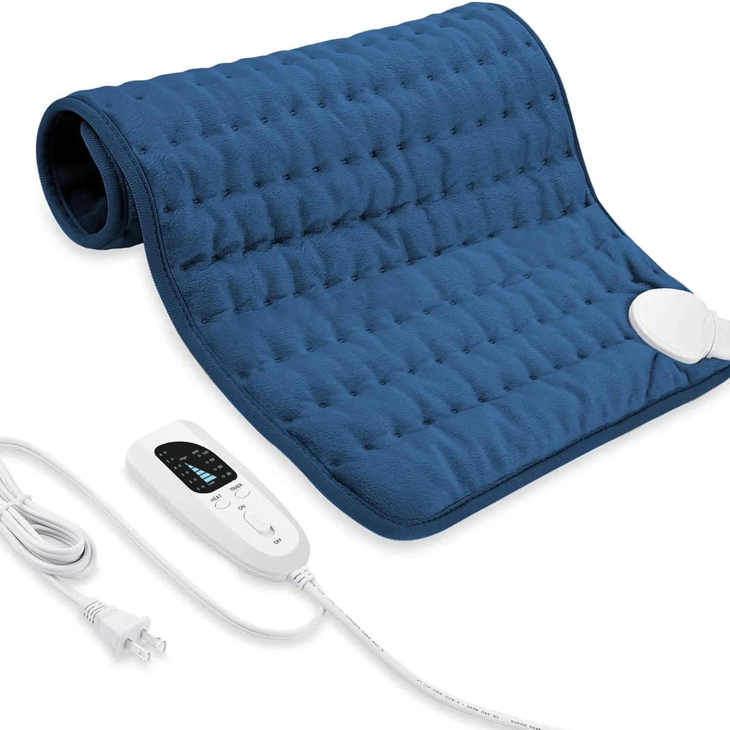 Electric Heating Pad for Back Pain Relief, Heating Pads for Cramps, Auto Shut Off, Machine Washable, Heating pad for Neck and Shoulder, Knee, Arms, Legs, etc. (Dark Blue, 24‘’×20‘’)