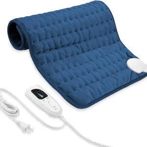 Electric Heating Pad for Back Pain Relief, Heating Pads for Cramps, Auto Shut Off, Machine Washable, Heating pad for Neck and Shoulder, Knee, Arms, Legs, etc. (Dark Blue, 24‘’×20‘’)