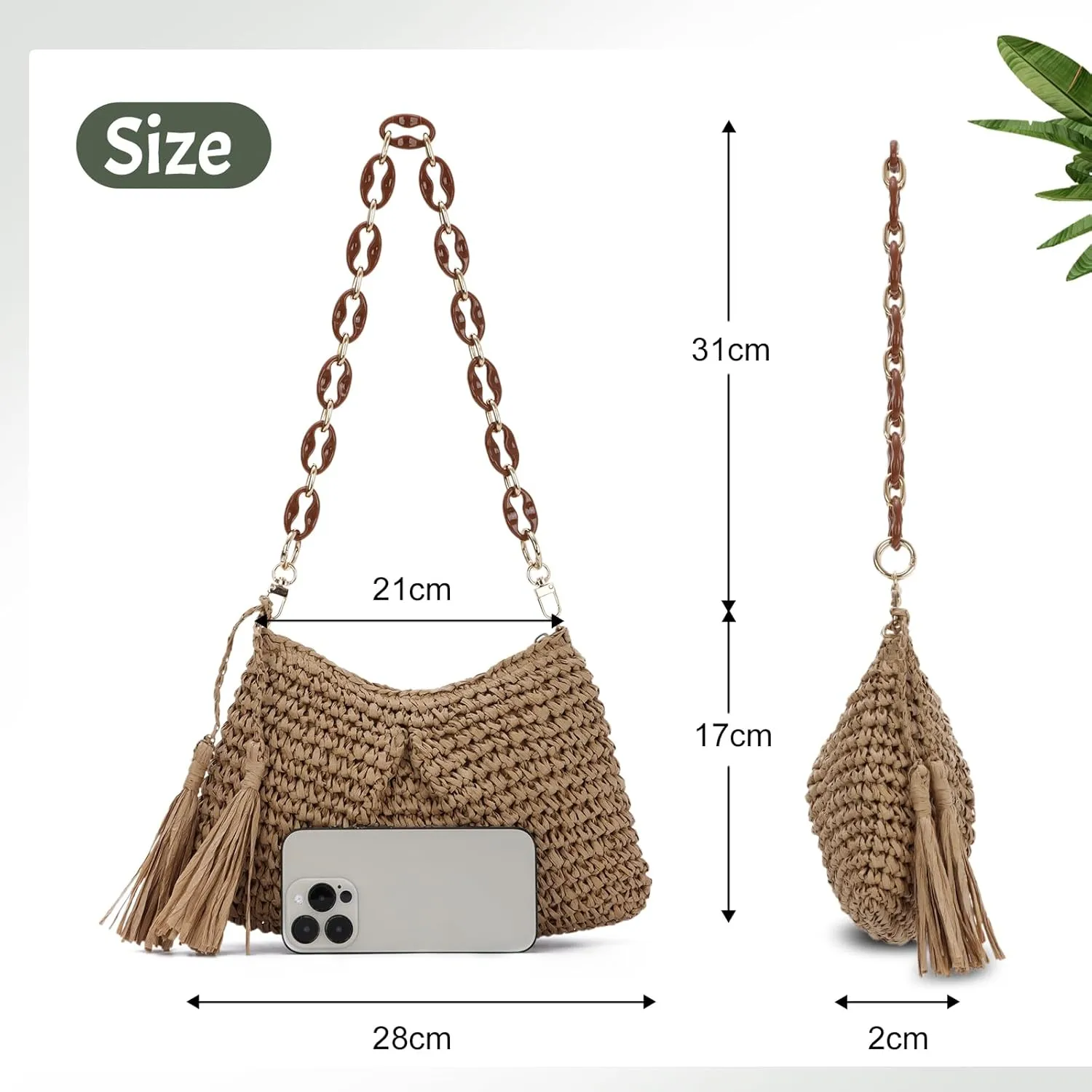 Emprier Straw Woven Shoulder Bags for Women Tote Handbags Summer Beach Purse
