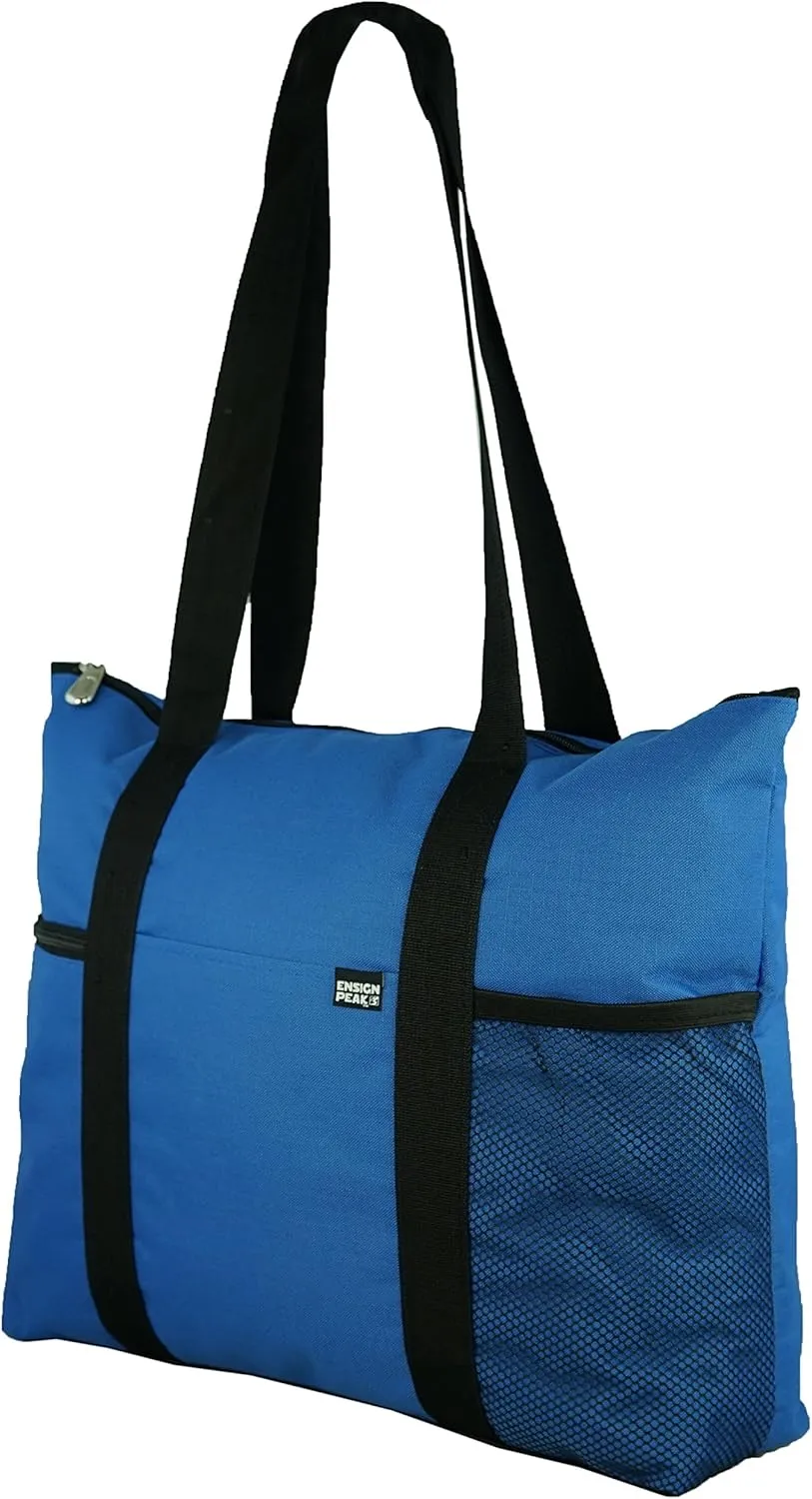 Ensign Peak Shoulder Tote with Multiple Pockets and Zipper Closure
