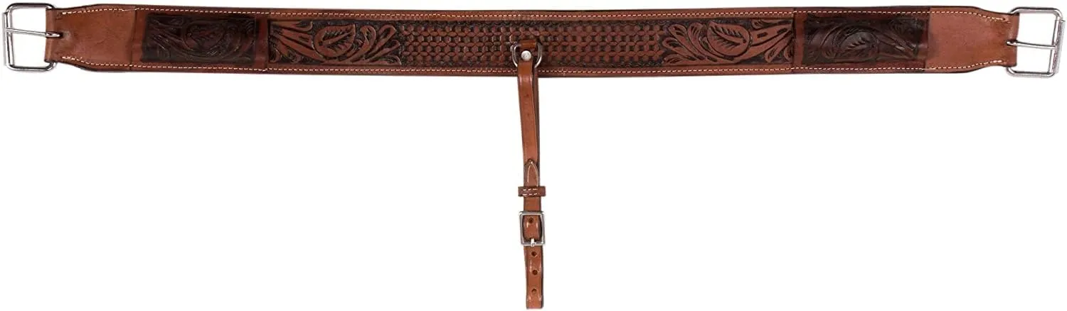 Equitack Western Horse Saddle Back Cinch Flank Strap Rear Girth Leather Buckskin Billet Keeper