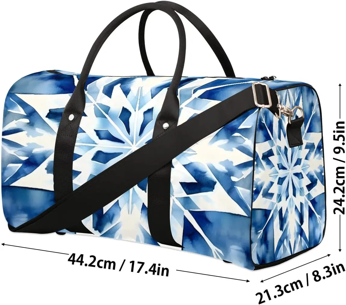 Ethnic Travel Duffel Bag for Women Men Tie Dye Waterproof Foldable Overnight Weekender Bag Large Capacity Sports Gym Bag