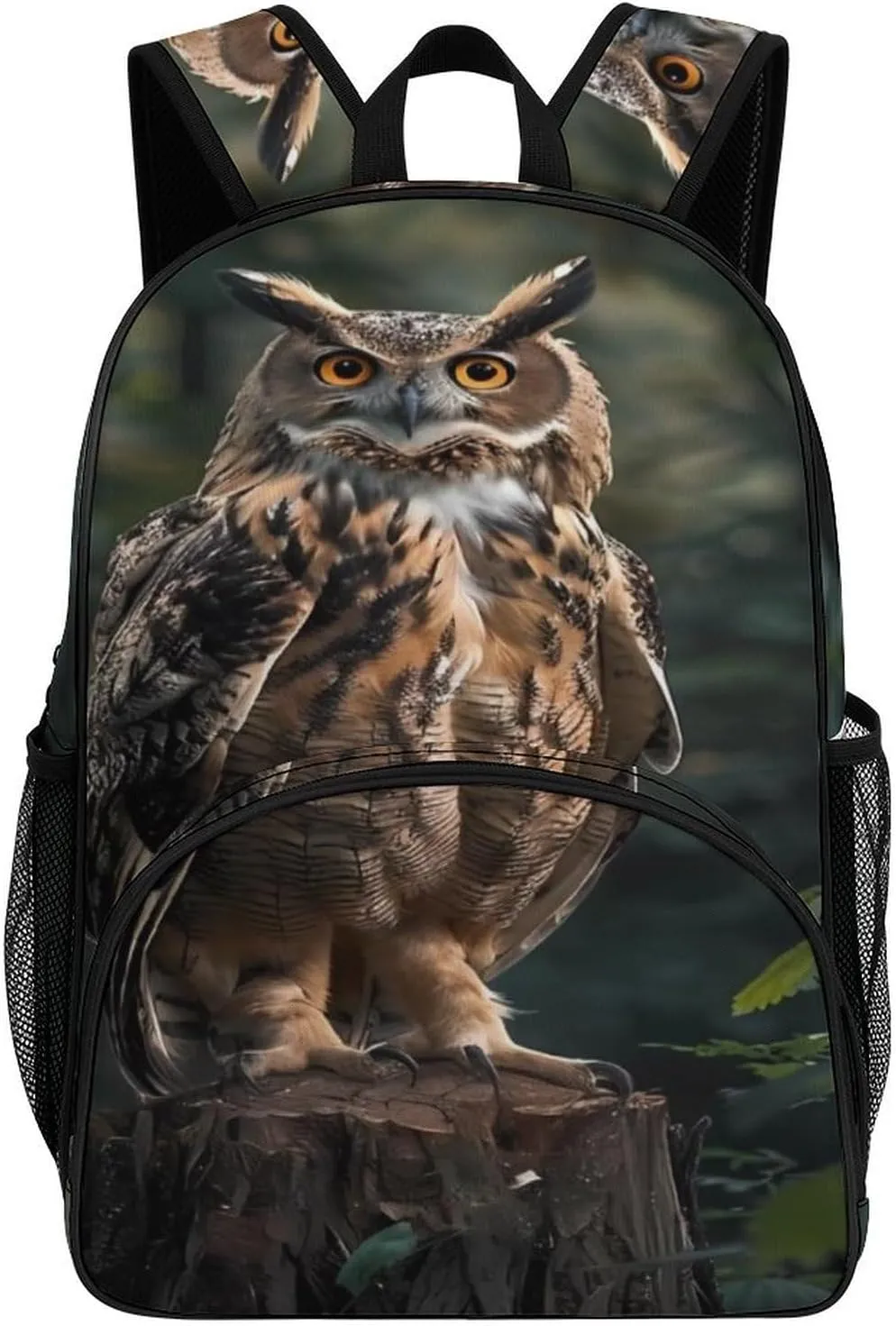 Eurasian Eagle Owl Backpack Print Laptop Bag Shoulder Bags Travel Casual Daypacks For Women Men