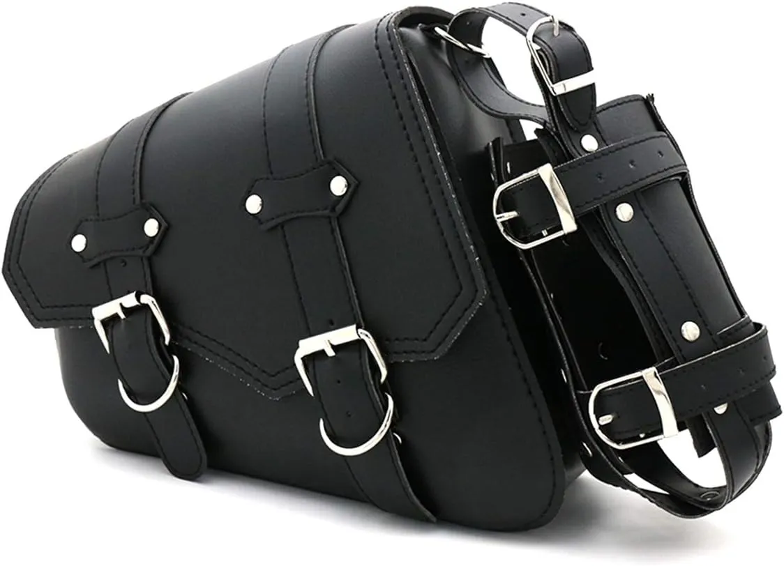 evomosa Universal Motorcycle Saddle Bags PU Leather Side Tool Bags for Motorbike Saddle Bag (Left side)