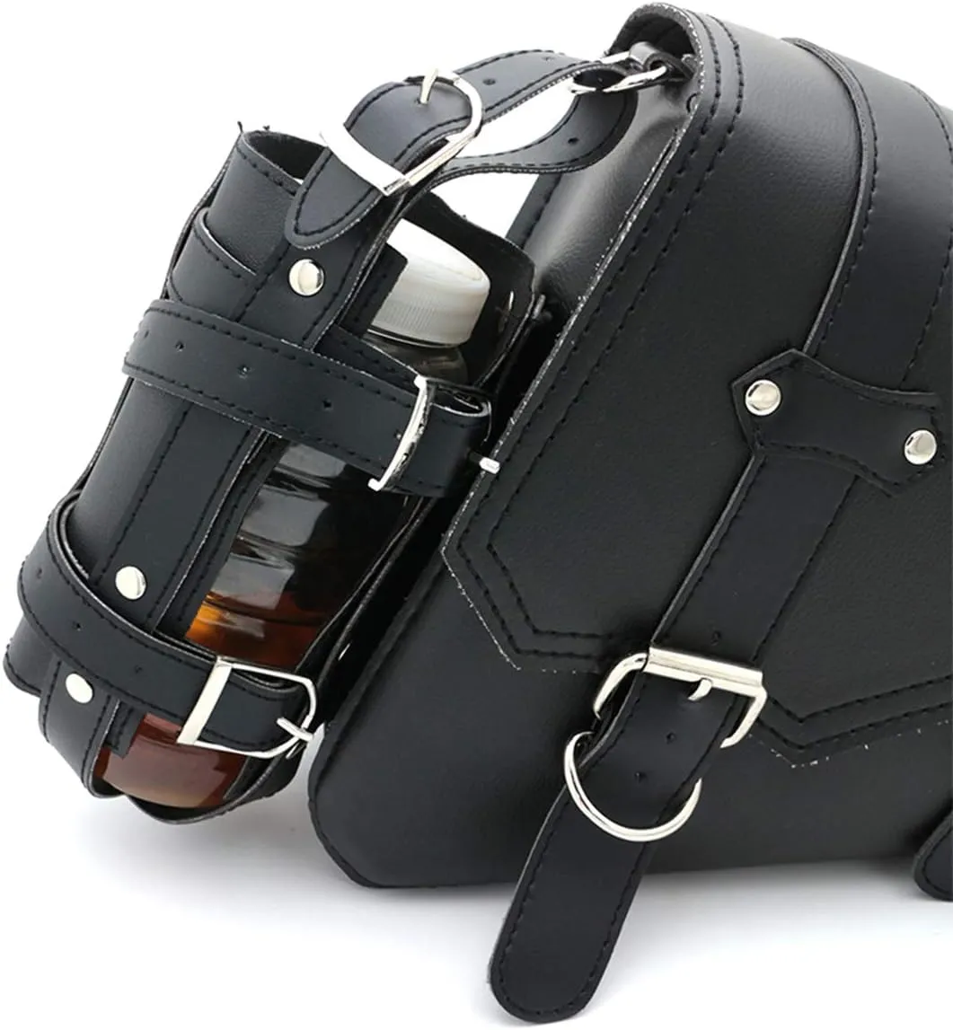 evomosa Universal Motorcycle Saddle Bags PU Leather Side Tool Bags for Motorbike Saddle Bag (Right Side)