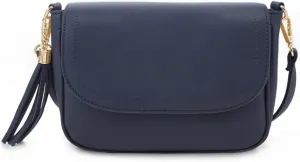EVVE Small Crossbody Bags for Women Trendy Flap Saddle Purses with Tassel Vegan leather Shoulder bag