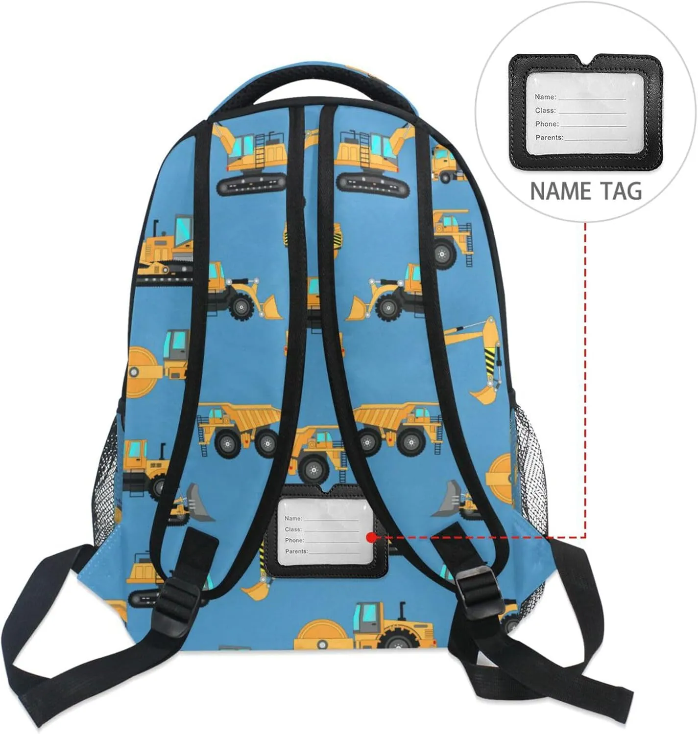 Excavator Concrete Mixer Kids Backpack for Boys Girls,Kids Daypacks ​Elementary Toddler School Bags Preschool Bookbag Travel Bag (041409),Over 3 years old