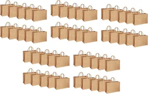 Extra Large Jute Burlap Tote Bags, 10 Pack, Eco-Friendly Beach Bags, Cotton Handles 18”x 13”x 8