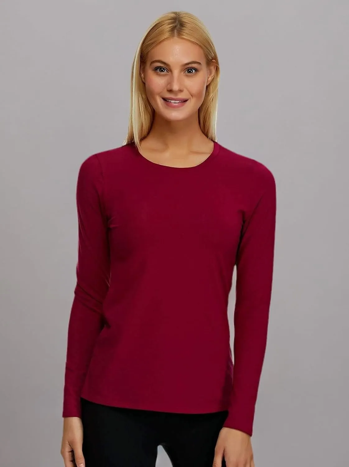 Felina | Key Item Long Sleeve Crew Neck Tee | Cotton & Modal | 2-Pack