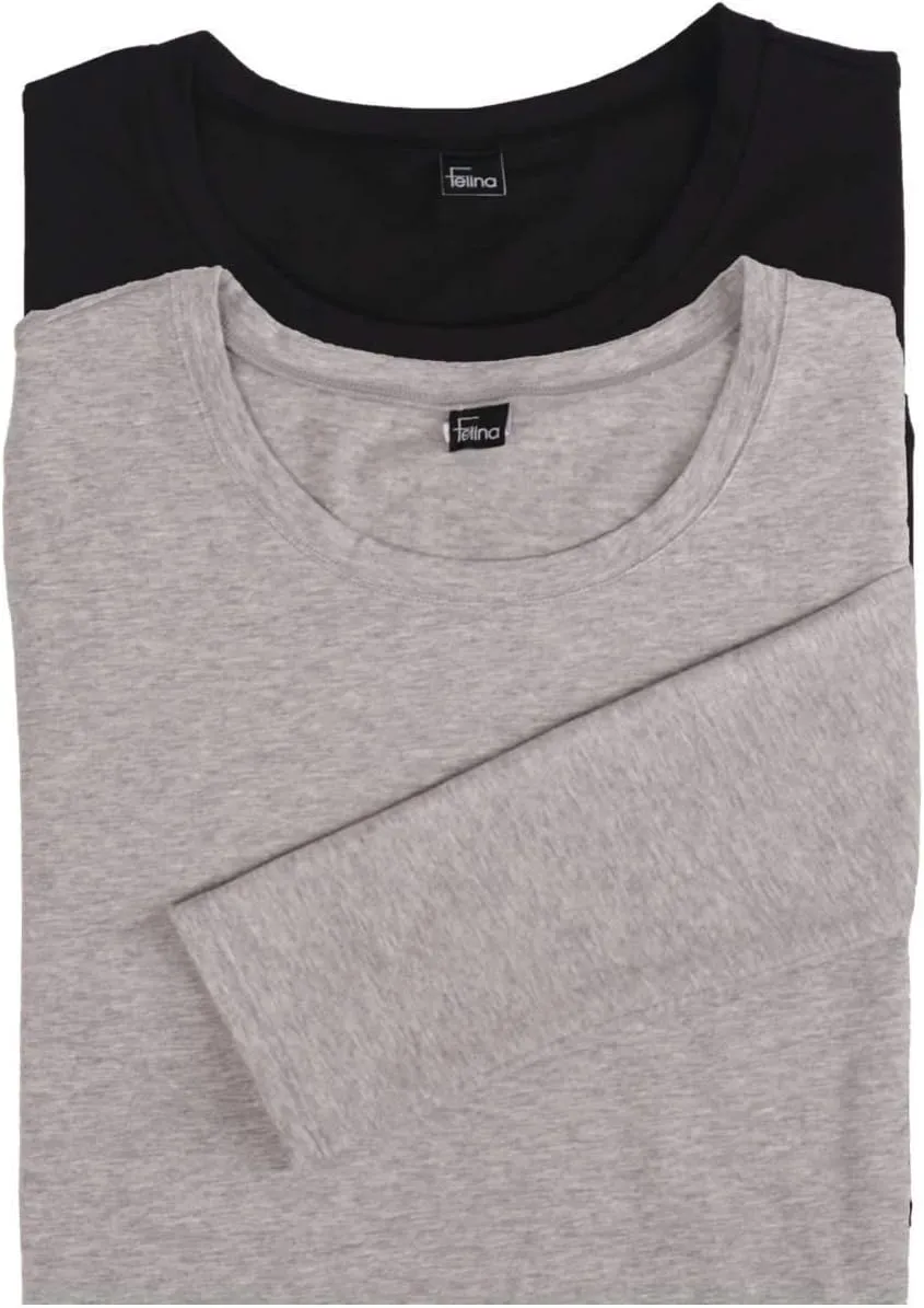 Felina | Key Item Long Sleeve Crew Neck Tee | Cotton & Modal | 2-Pack