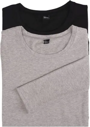 Felina | Key Item Long Sleeve Crew Neck Tee | Cotton & Modal | 2-Pack