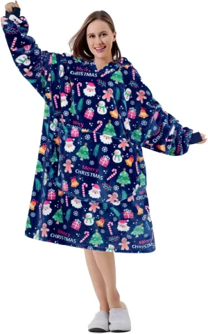 FestiCorp Oversized Blanket Hoodie for Adults - Extra Long Wearable Sweatshirt with Giant Sleeve, Hood and Pocket