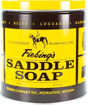 Fiebing's Yellow Saddle Soap for Leather (5 Pounds) - Leather Cleaner & Conditioner to Soften, Protect & Restore Leathercraft - Leather Soap for Car Seat, Couch, Shoe, Purse, Boot, Bag, & Saddles
