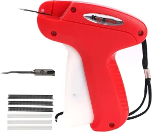 Fine Stitch for Clothes, Stitch Tagging Gun, 1 Stitch Quick Clothing Fixer with 2 Micro Needles and 5000 Micro Fasteners(2500 Black & 2500 White), Hemming Gun Red
