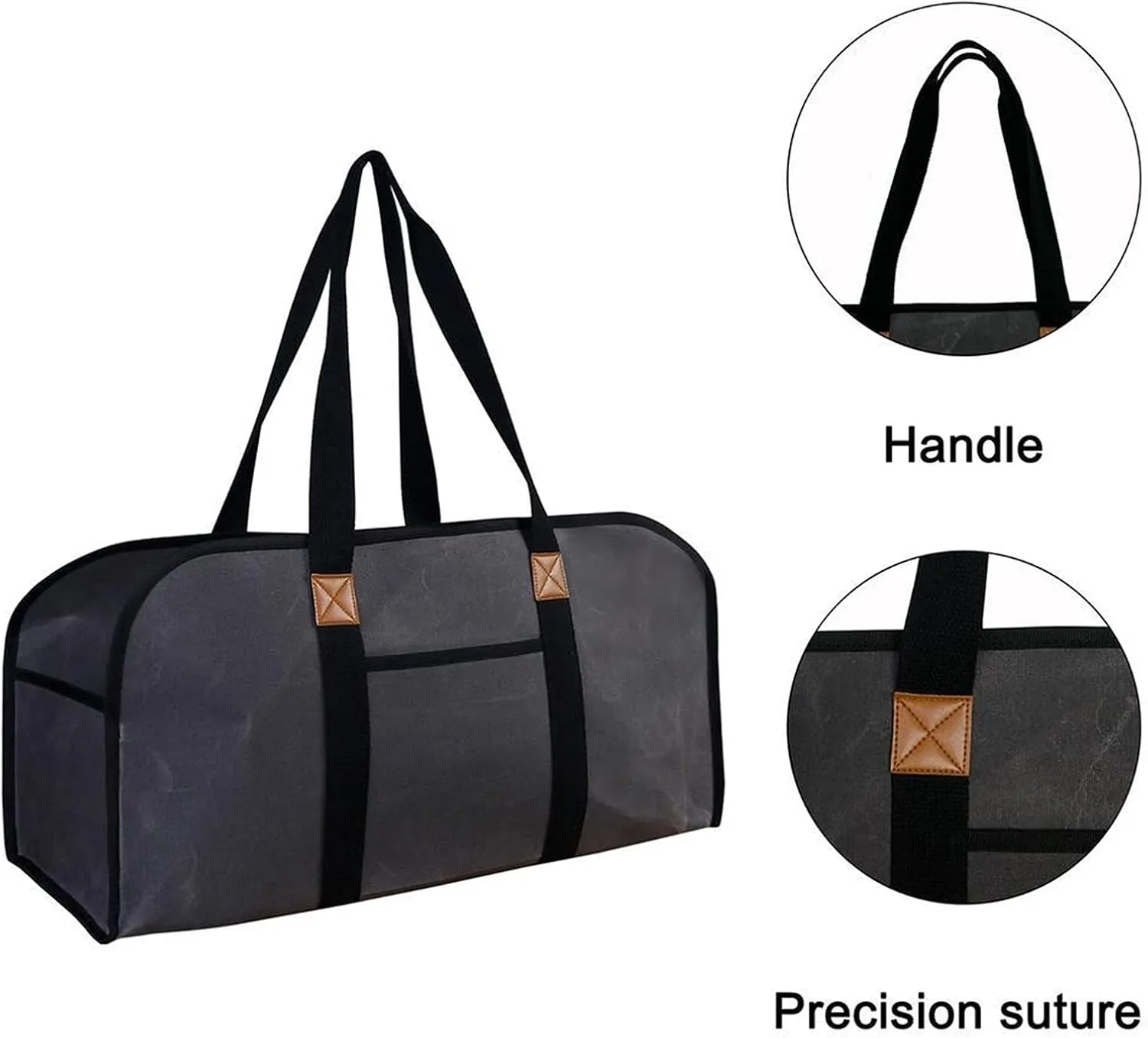 Firewood Bag Firewood Travel Tool Bag Outdoor Storage Bag Firewood Carrier Bag Canvas Handbag for Carrying Wood at Home Or Camping Storage Rack for Firewood(Khaki)