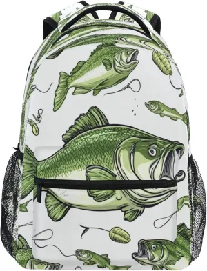 Fisyme Cartoon Tuna Fishes Laptop Backpack Bag Bookbag Casual Hiking Travel Computer Notebooks Daypacks