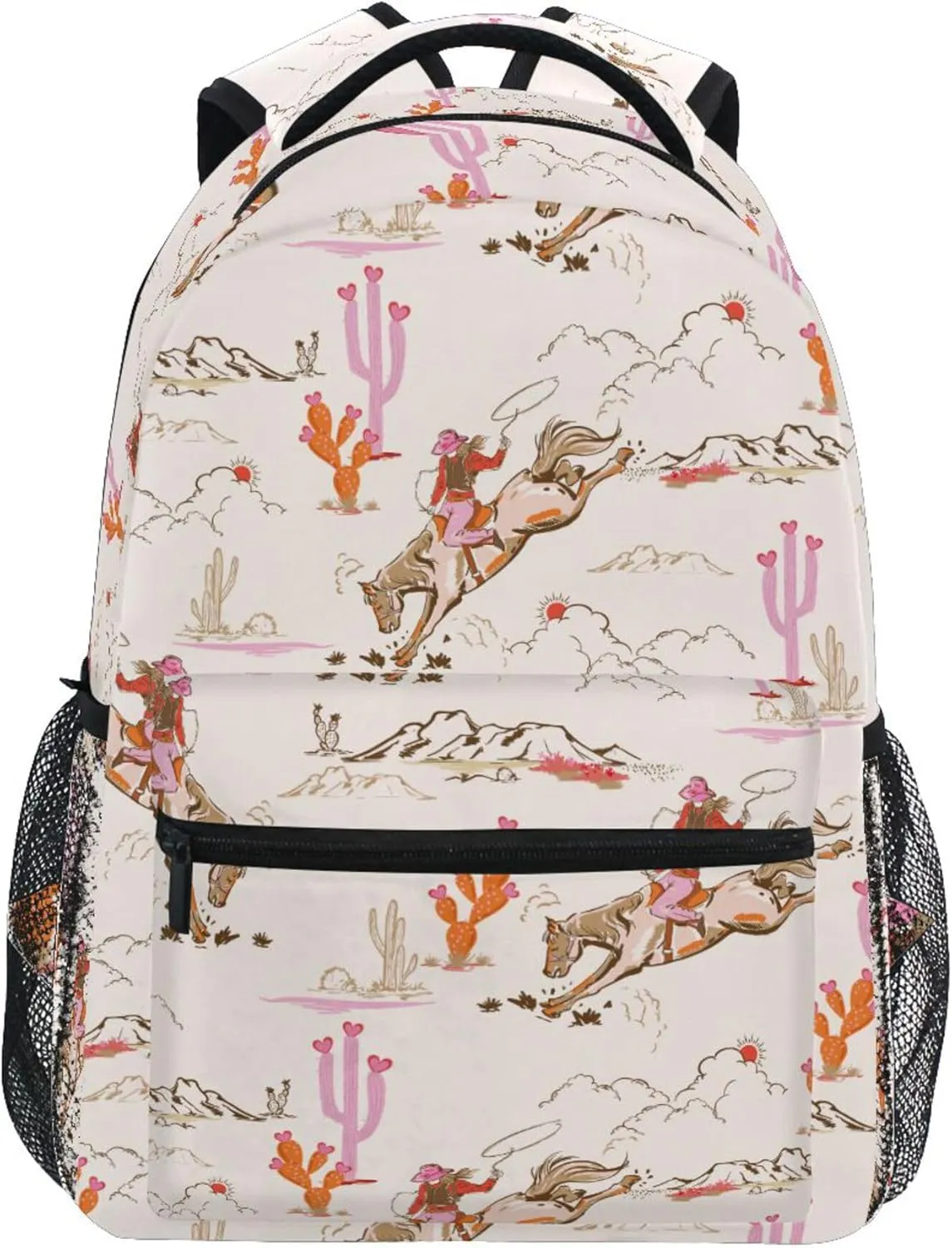 Fisyme Cowgirl Western American Laptop Backpack Bag Bookbag Casual Travel Hiking Computer Notebooks Daypacks